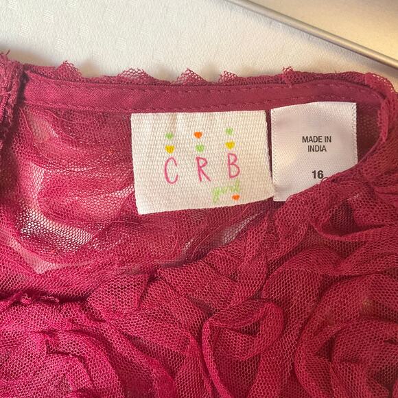 CRB Youth Girl Rose Dress size 16 Deep Pink Sleeveless Knee Length Princess - Picture 5 of 11